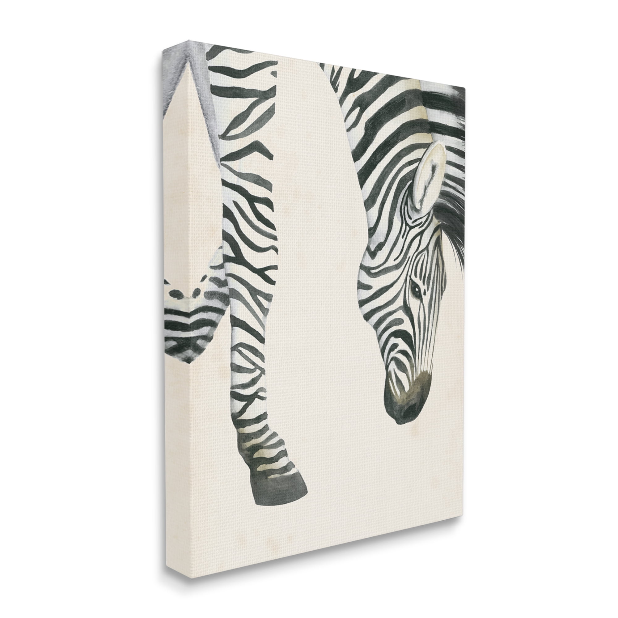 Stupell Industries Zebra Grazing Striped Safari Animal Hoof Detail Canvas Wall Art by Grace Popp
