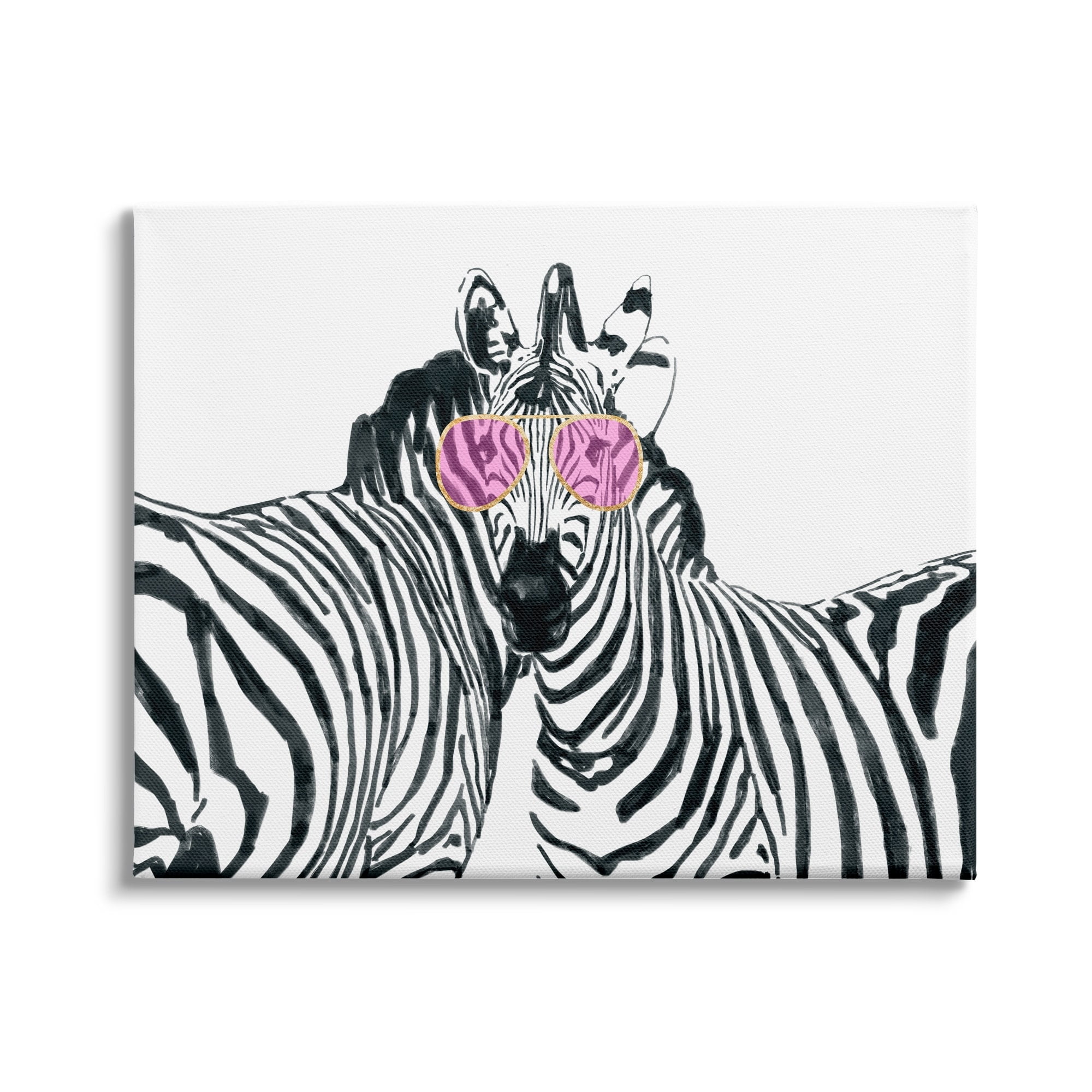 Stupell Industries Zebra Safari Animal Pair Pink Sunglasses Wild Pattern, 30 x 24, Design by Ziwei Li