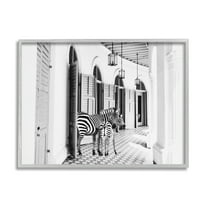 Stupell Industries Zebra Safari Animals in Traditional Home Architecture, 14 x 11, Design by Kathy Mansfield