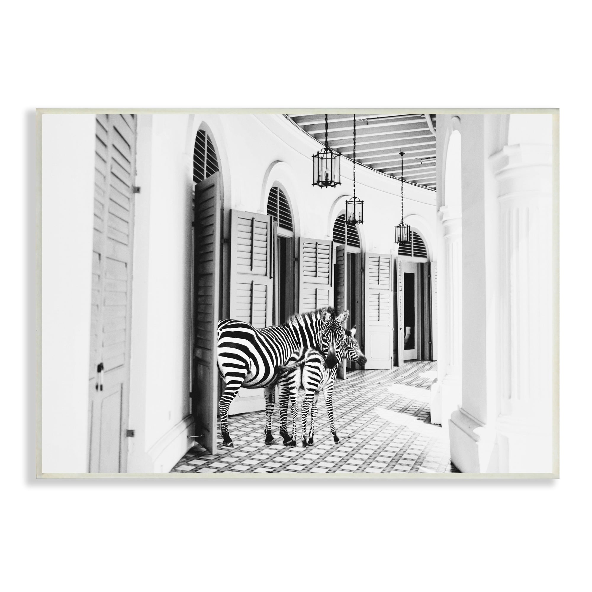 Stupell Industries Zebra Safari Animals in Traditional Home Architecture, 15 x 10, Design by Kathy Mansfield