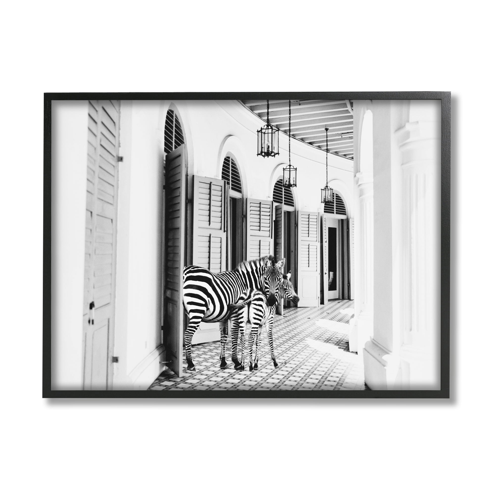 Stupell Industries Zebra Safari Animals in Traditional Home Architecture, 30 x 24, Design by Kathy Mansfield
