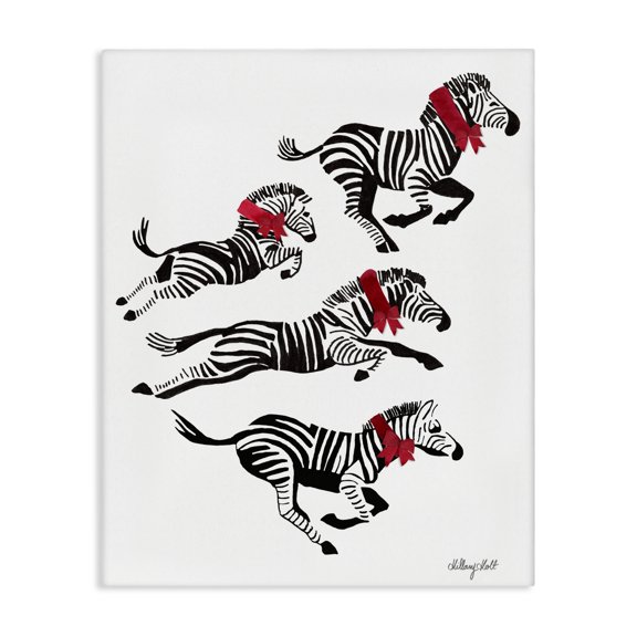 Zebra Stampede with Ribbons Canvas Art, 16 x 20, Made In USA