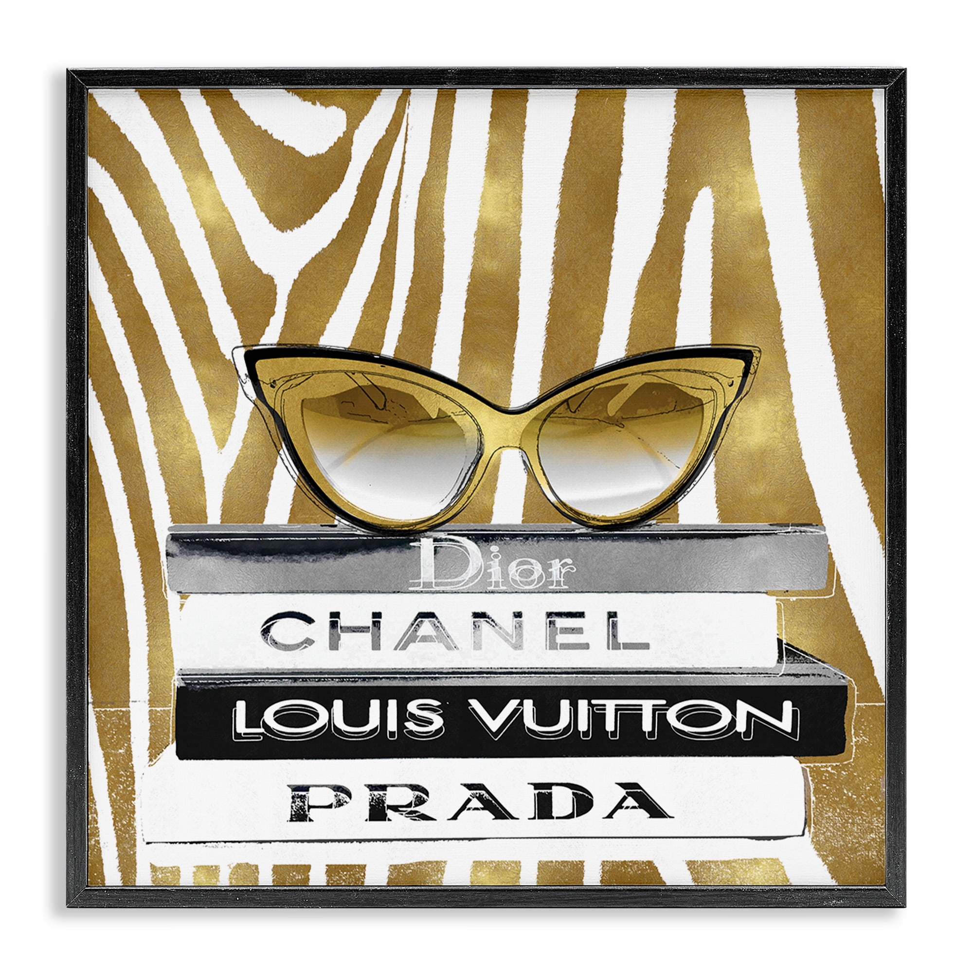 Stupell Industries Zebra Stripes Fashion Books Beauty & Fashion Painting Black Framed Art Print Wall Art, 17 x 17