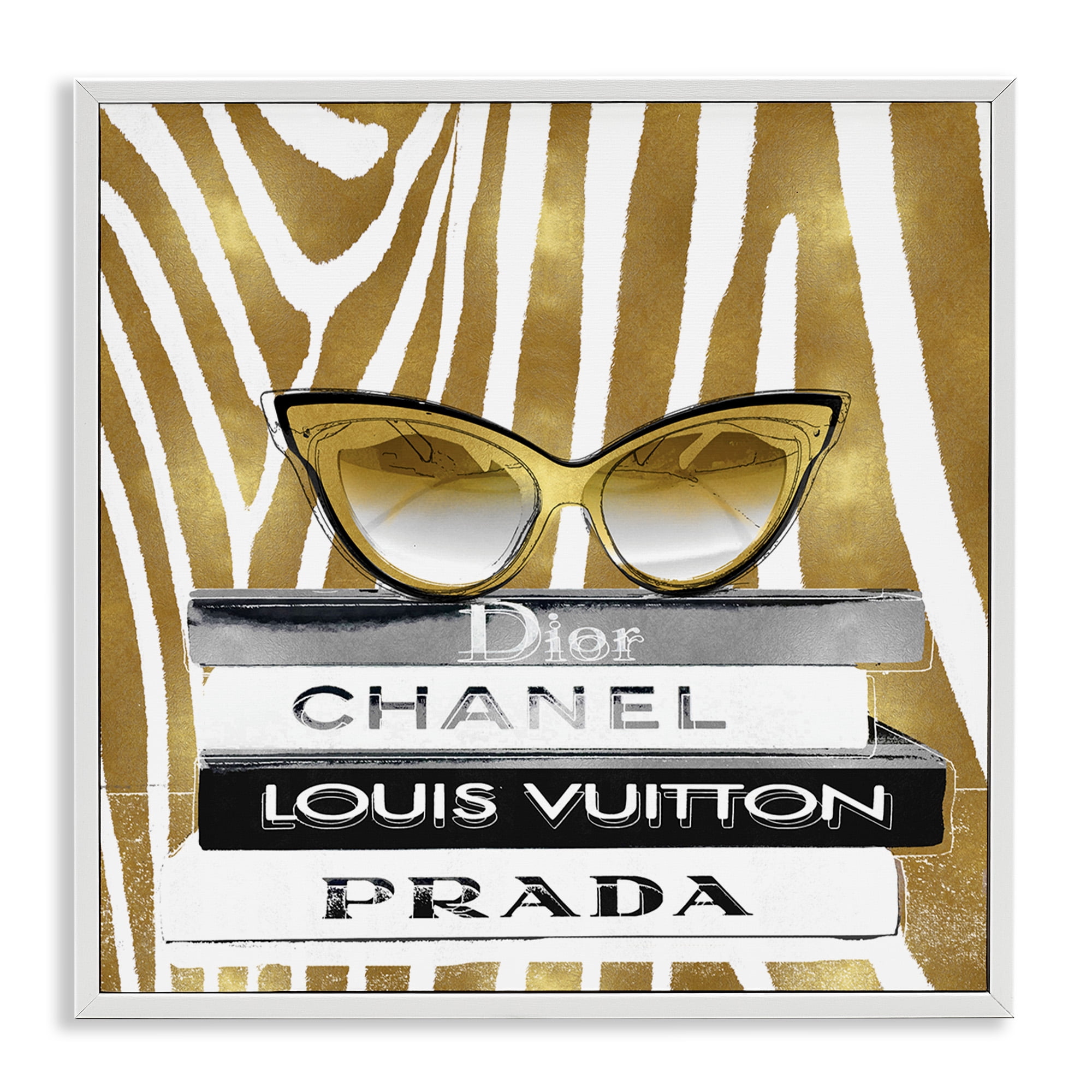 Stupell Industries Zebra Stripes Fashion Books Beauty & Fashion Painting White Framed Art Print Wall Art, 17 x 17