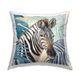 thumbnail image 1 of Stupell Industries Zebra & Tropical Leaves Decorative Printed Throw Pillow, 18 x 18, 1 of 8