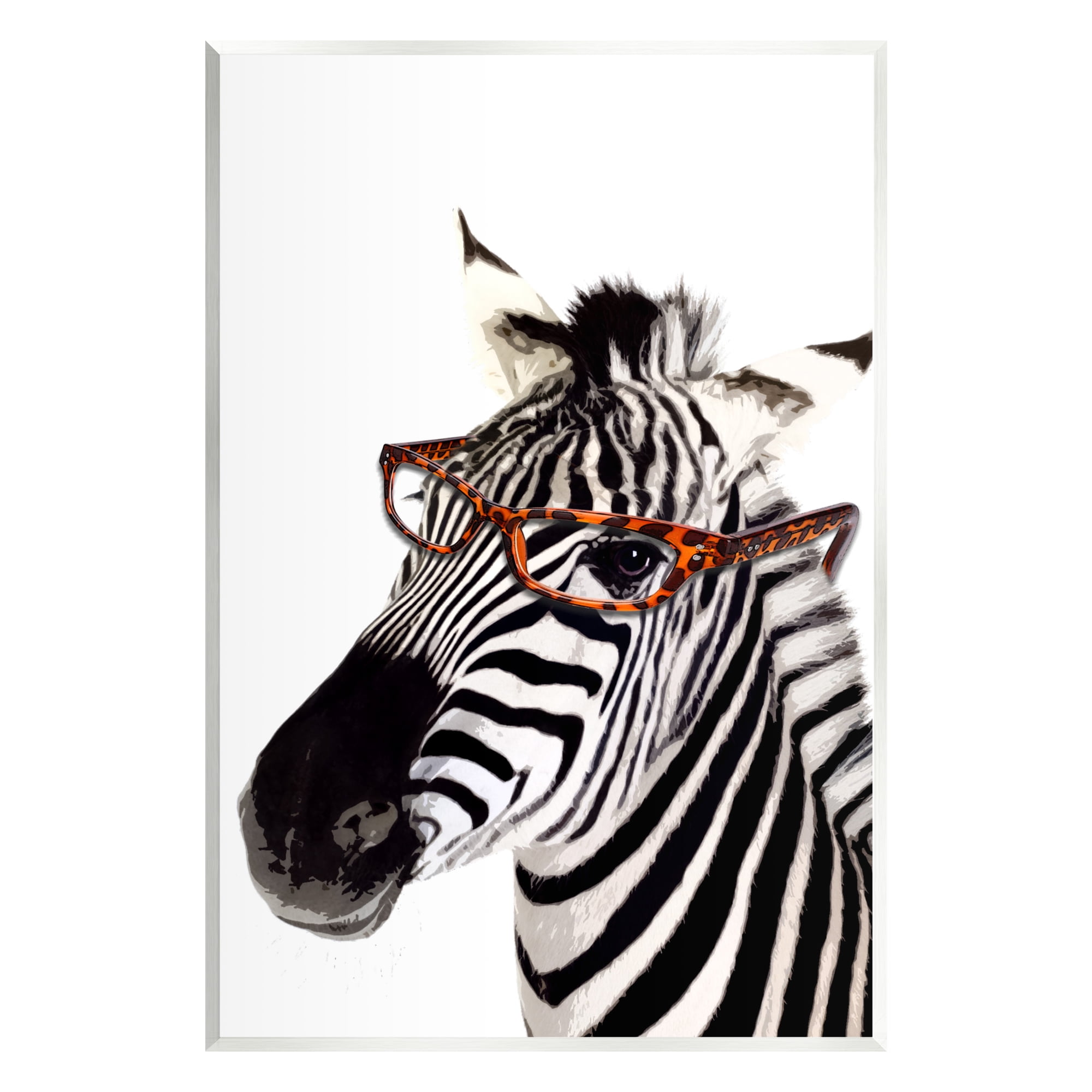 Stupell Industries Zebra Wearing Glasses Animals & Insects Painting Unframed Art Print Wall Art, 10 x 15