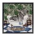 thumbnail image 1 of Stupell Industries Coastal Zebra in Tropical Bathtub Black Floating Frame Canvas Art, 18 x 18, by Janet Tava, 1 of 8