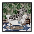 thumbnail image 1 of Stupell Industries Coastal Zebra in Tropical Bathtub Black Framed Giclee Art, 12 x 12, by Janet Tava, 1 of 8