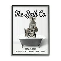 Stupell Industries Zebra in Vintage Tub Animals & Insects Painting Black Framed Art Print Wall Art, 11 x 14