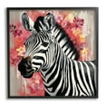 thumbnail image 1 of Stupell Industries Zebra with Pink Flowers Animals & Insects Painting Black Framed Art Print Wall Art, 24 x 24, 1 of 2
