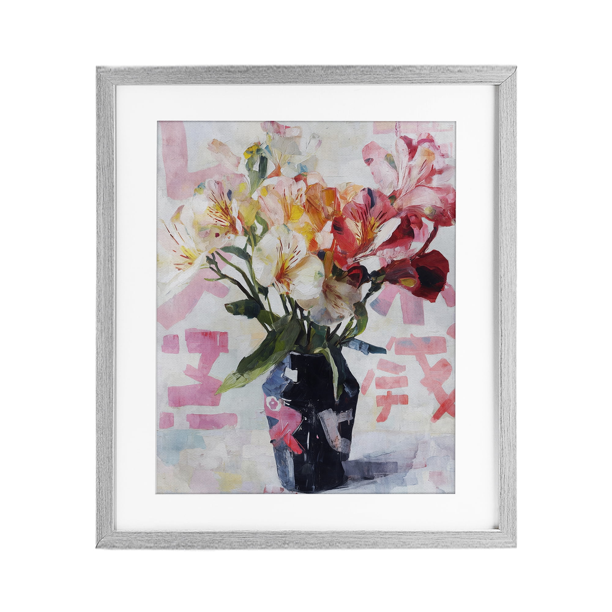 Stupell Industries Zen Blooms Bouquet Gray Framed Print Under Glass, design by Svetlana Aleynikova