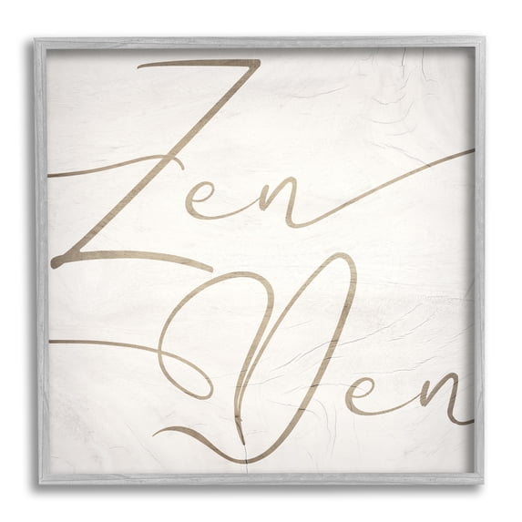 Stupell Industries Zen Den Phrase Minimal Rustic Cursive Typography, 24 x 24, Design by Daphne Polselli