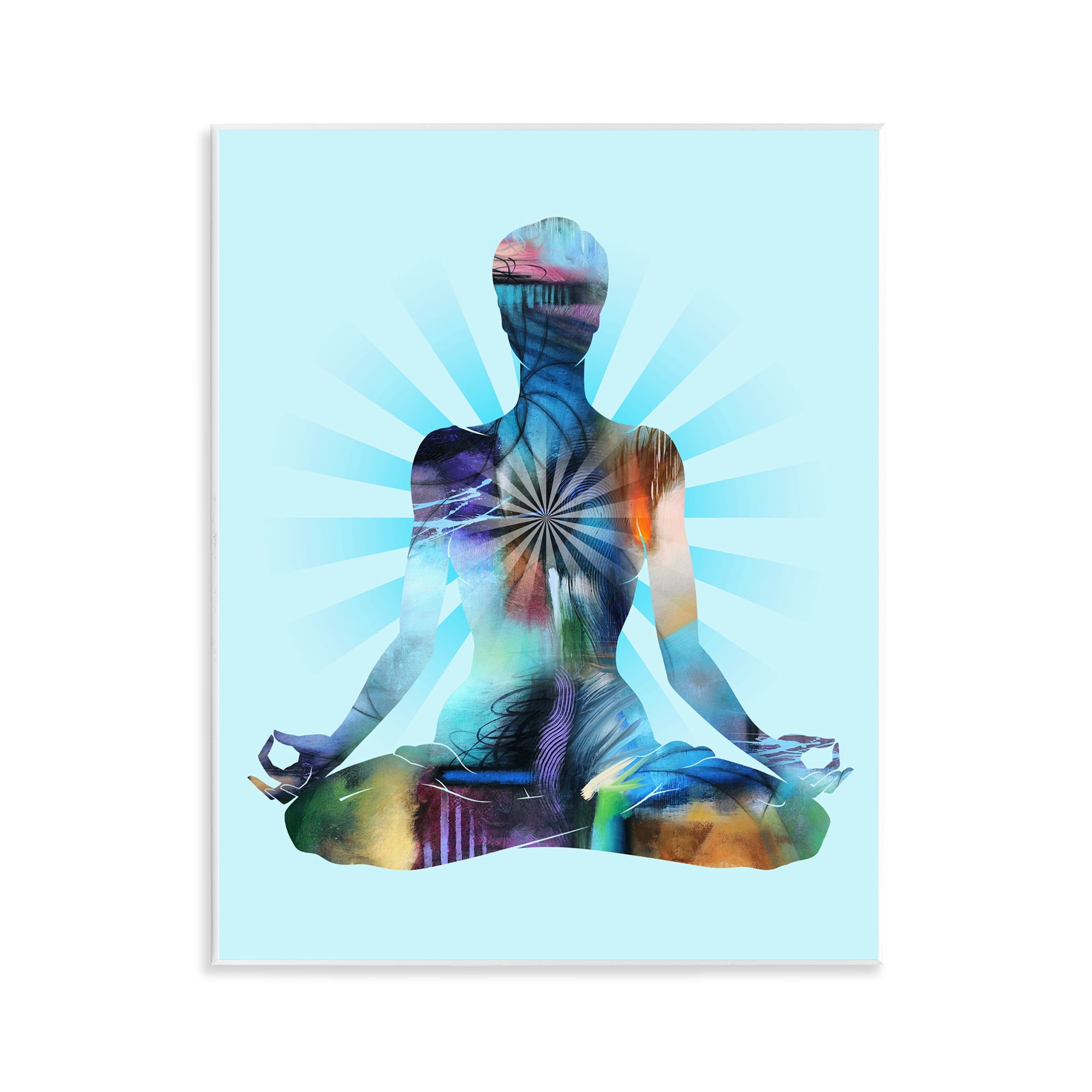 Stupell Industries Zen Meditation Pose Sports Painting Unframed Art Print Wall Art, 11 x 14