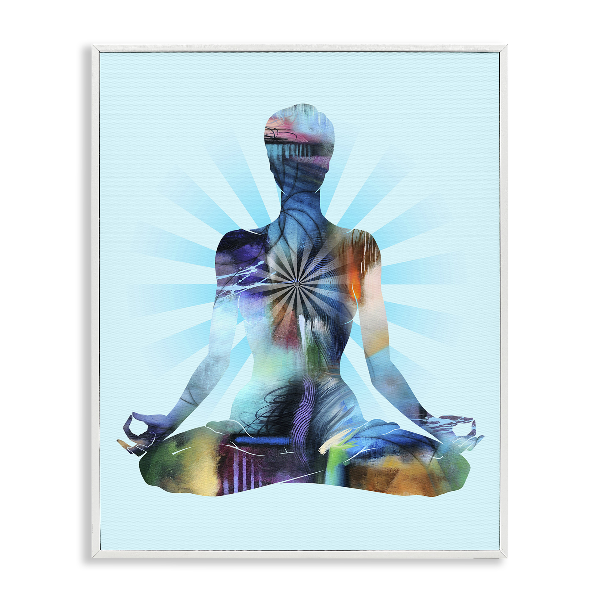 Stupell Industries Zen Meditation Pose Sports Painting White Framed Art Print Wall Art, 16 x 20