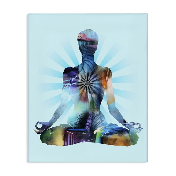 Stupell Industries Zen Meditation Pose Sports Painting Wrapped Canvas Art Print Wall Art, 24 x 30