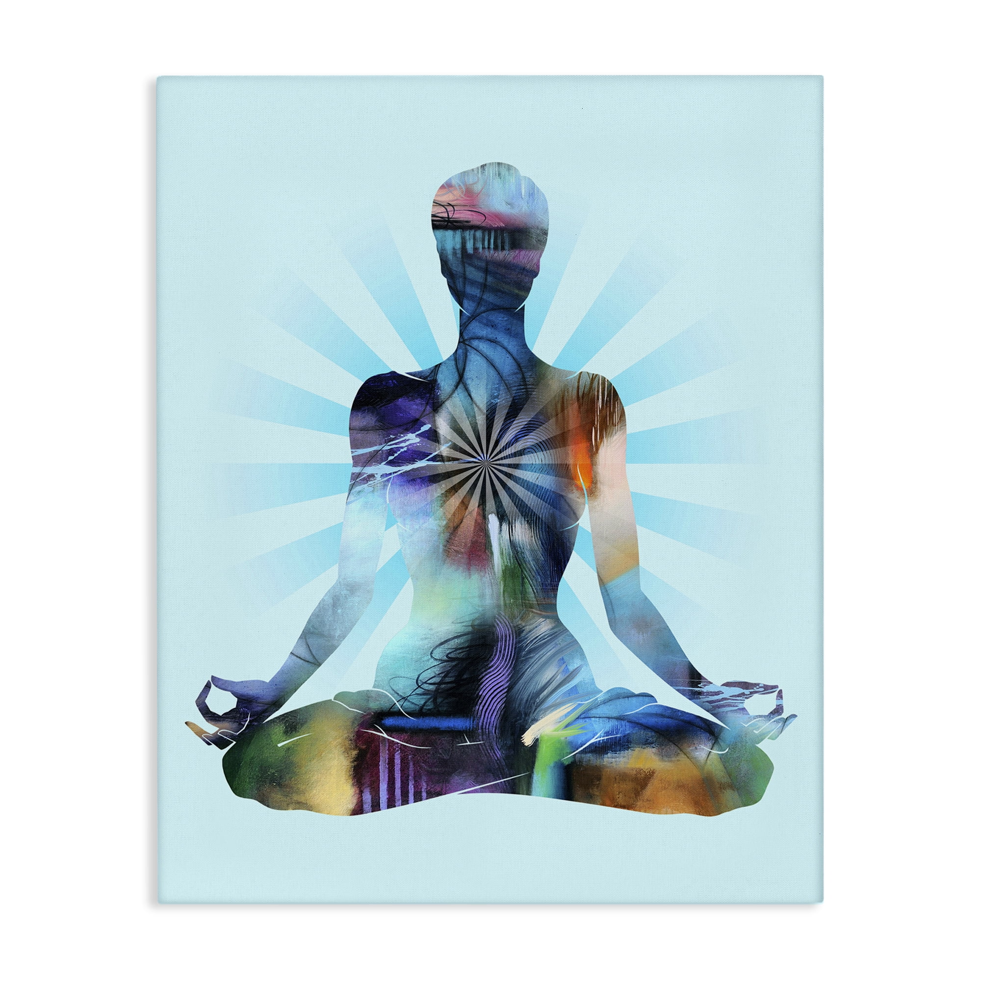 Stupell Industries Zen Meditation Pose Sports Painting Wrapped Canvas Art Print Wall Art, 30 x 40