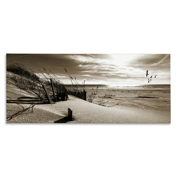 Stupell Industries Zen Sands Beach Landscape Photography Gallery Wrapped Canvas Art Print Wall Art, 24 x 10