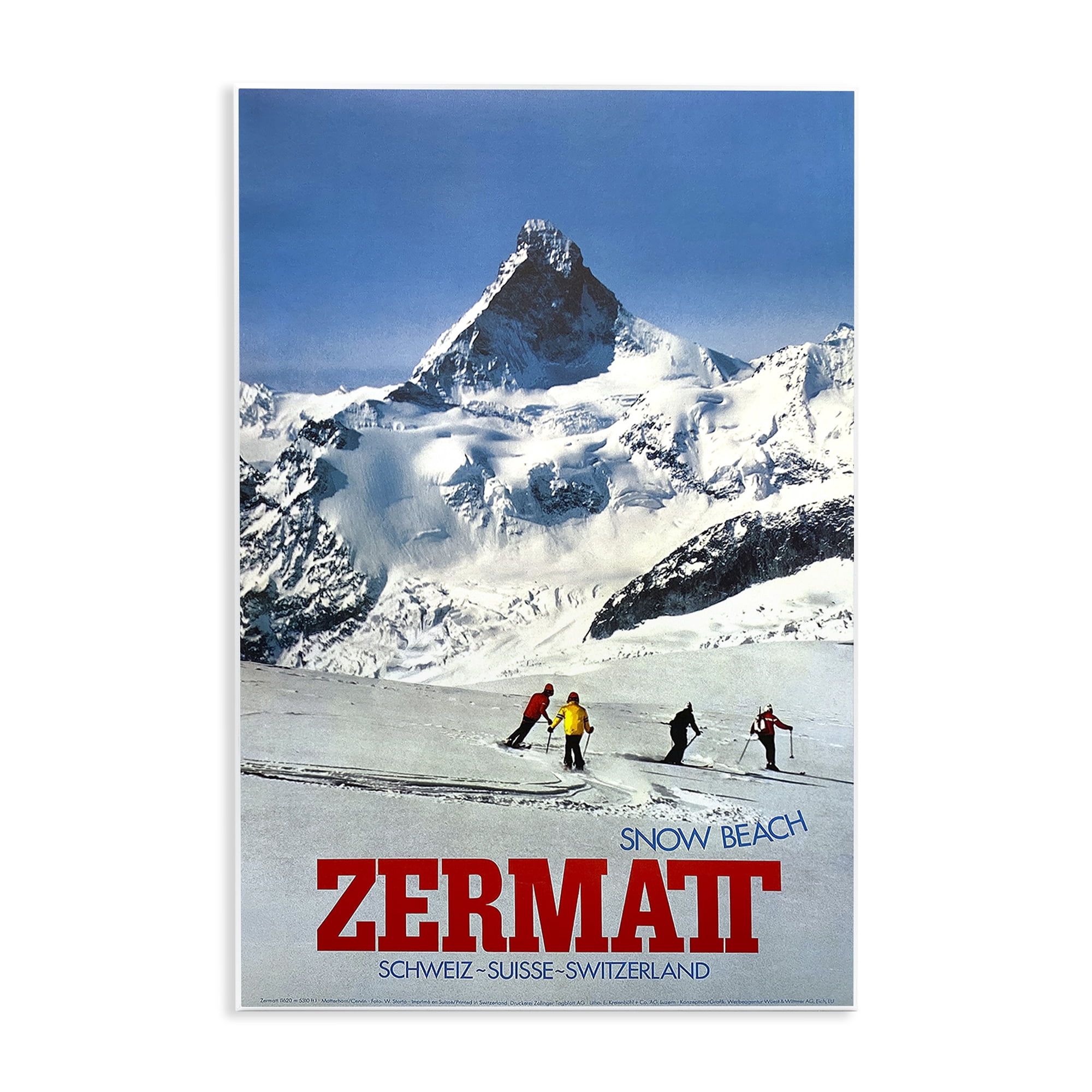 Stupell Industries Zermatt Snow Beach Wall Plaque Art, design by Vintage Posters