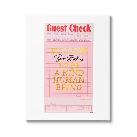 Stupell Industries Zero Dollars to be Kind Inspirational Painting Gallery Wrapped Canvas Art Print Wall Art, 24 x 30