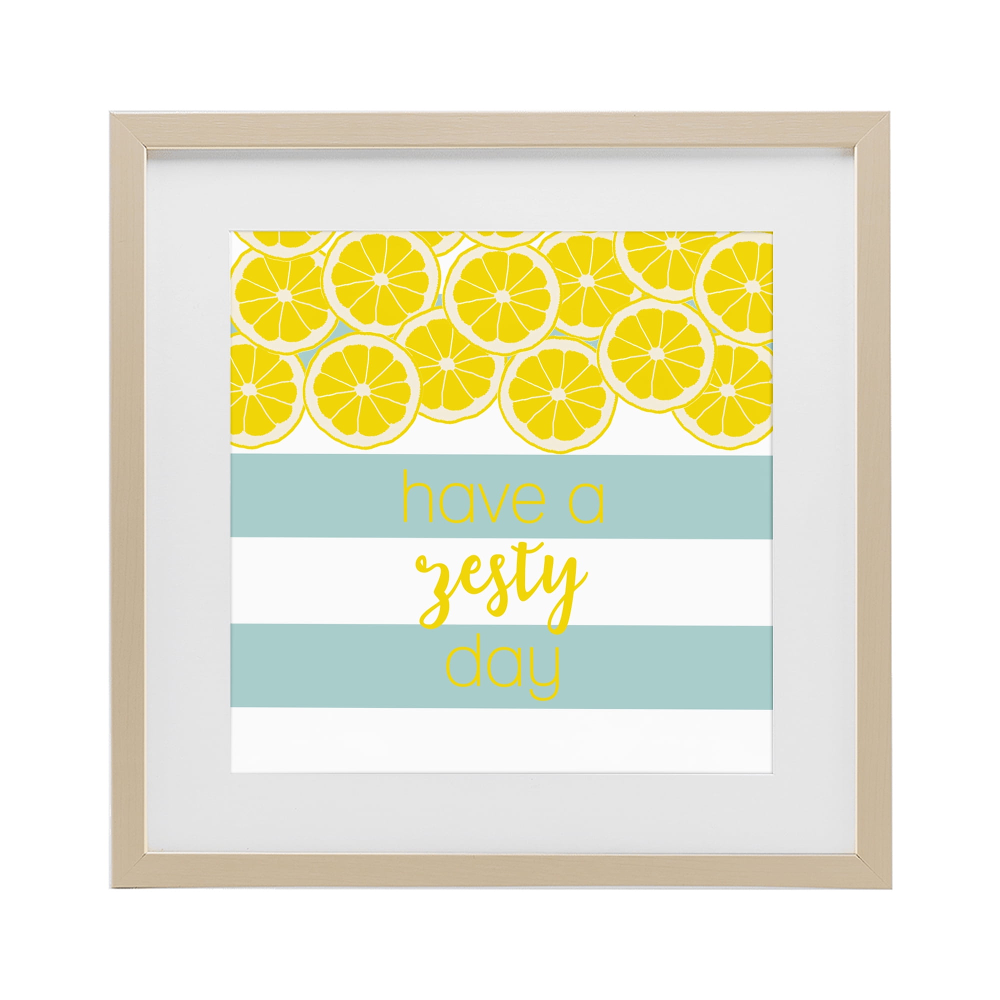 Stupell Industries Zesty Citrus with Stripes Birch Framed Print Under Glass, design by Anna Quach
