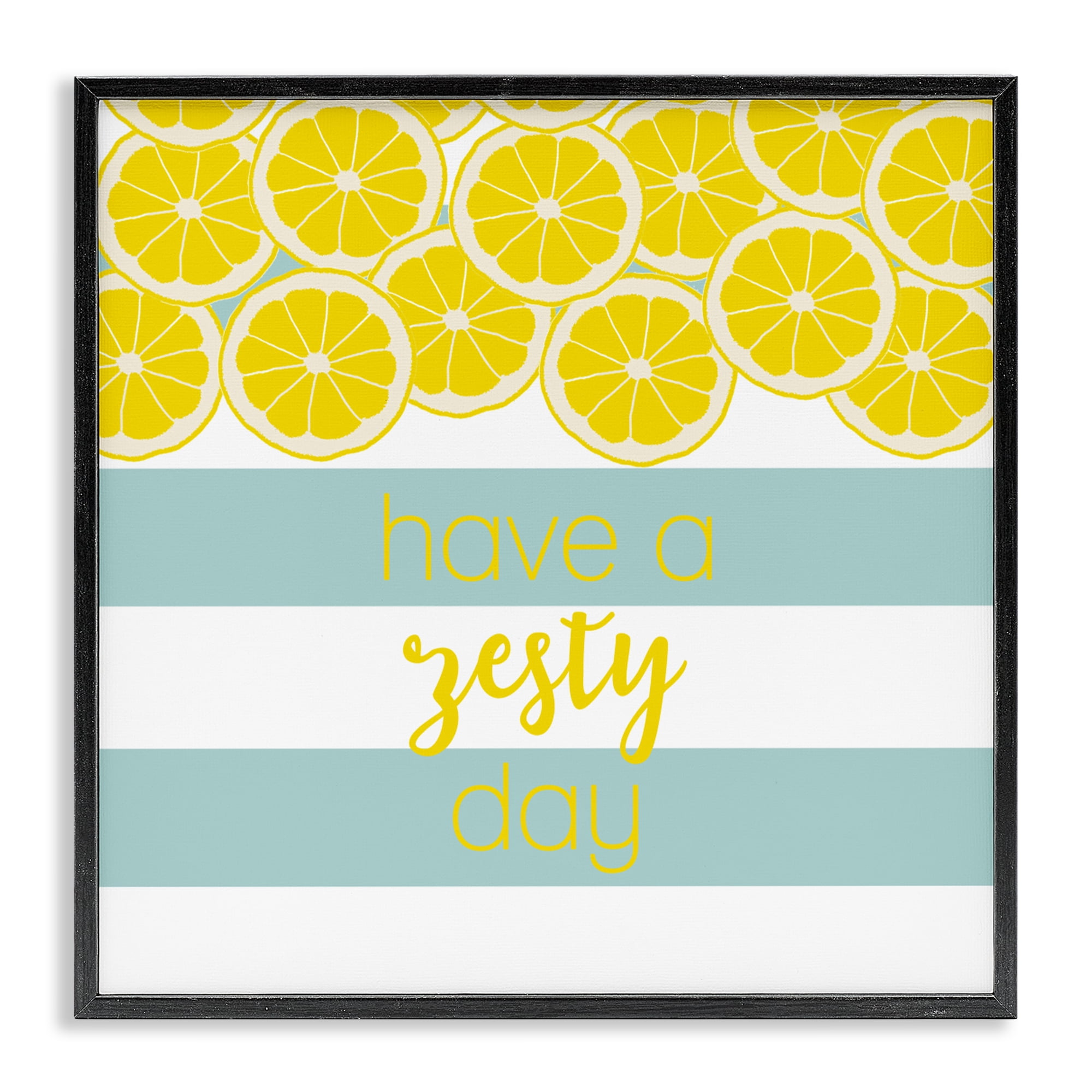 Stupell Industries Zesty Citrus with Stripes Black Framed Giclee Art, design by Anna Quach