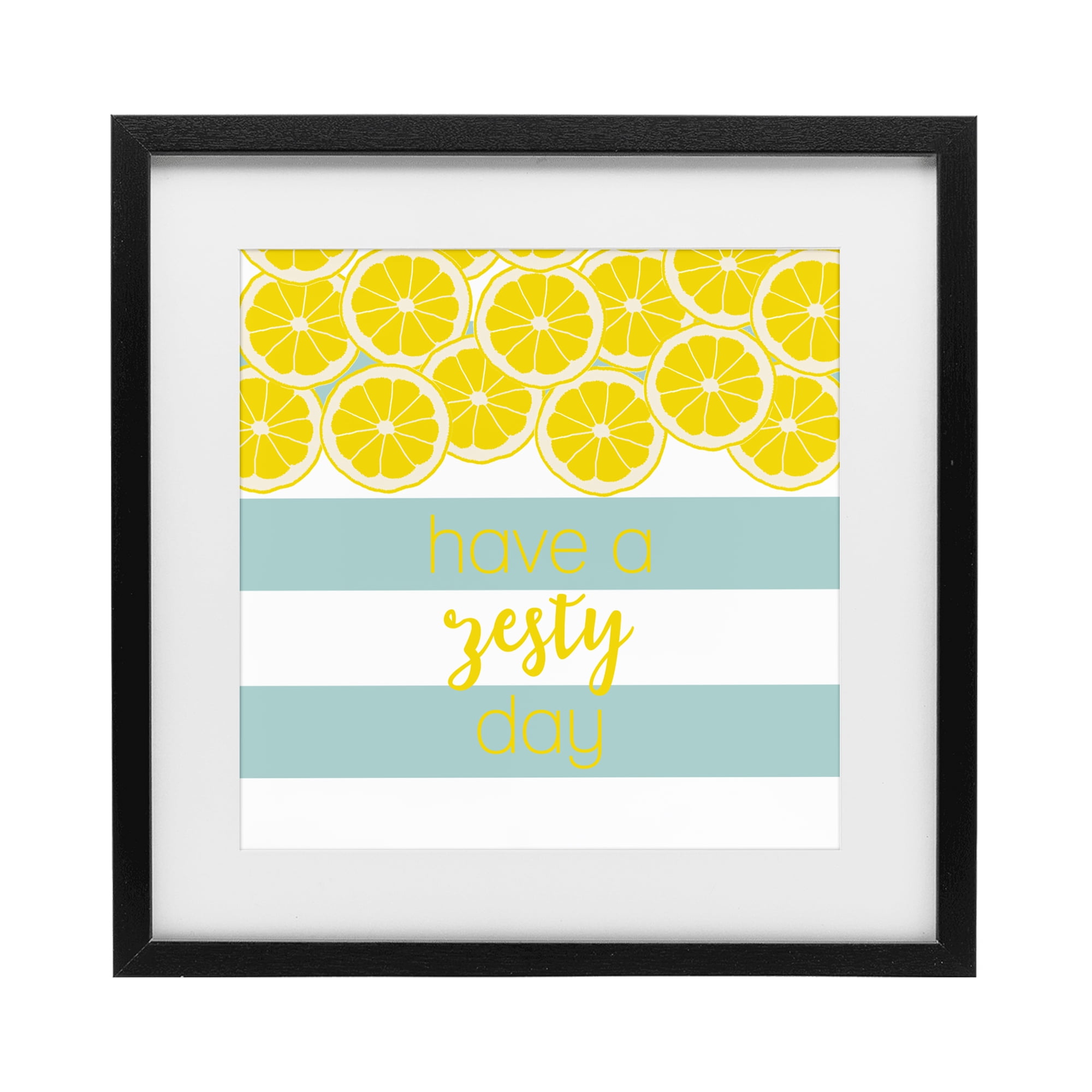 Stupell Industries Zesty Citrus with Stripes Black Framed Print Under Glass, design by Anna Quach