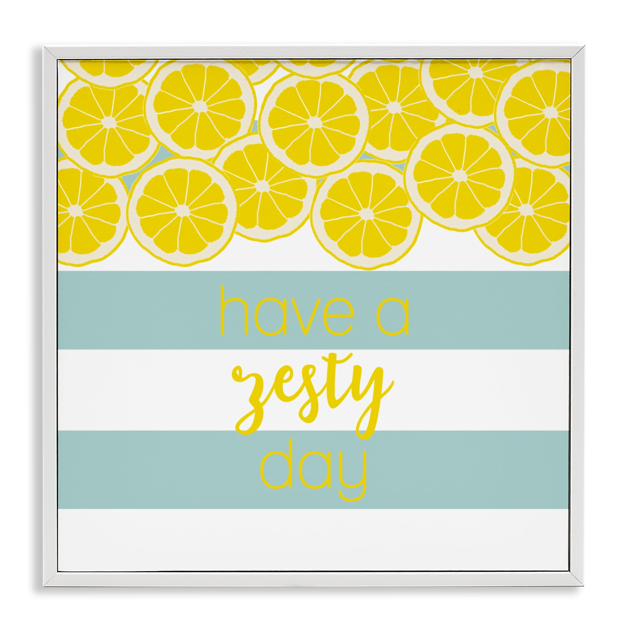 Stupell Industries Zesty Citrus with Stripes White Framed Giclee Art, design by Anna Quach