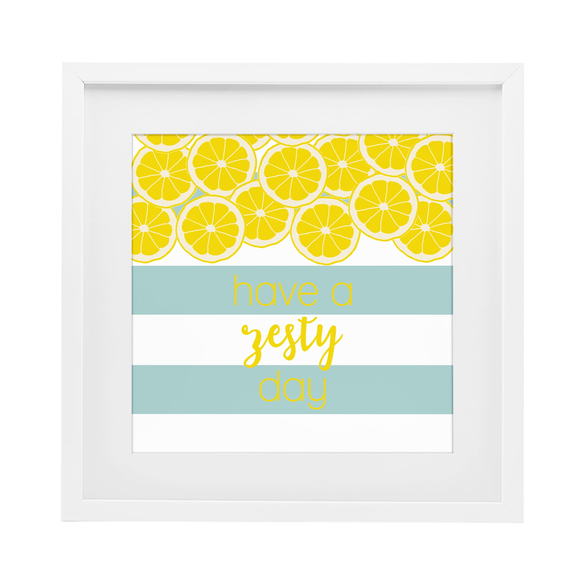 Stupell Industries Zesty Citrus with Stripes White Framed Print Under Glass, design by Anna Quach