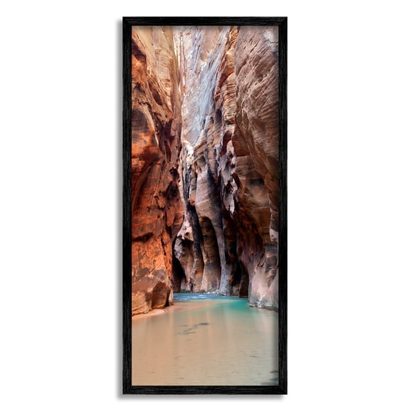 Stupell Industries Zion National Park Cliffs Coastal Photography Black Framed Art Print Wall Art