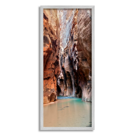 Stupell Industries Zion National Park Cliffs Coastal Photography Gray Framed Art Print Wall Art