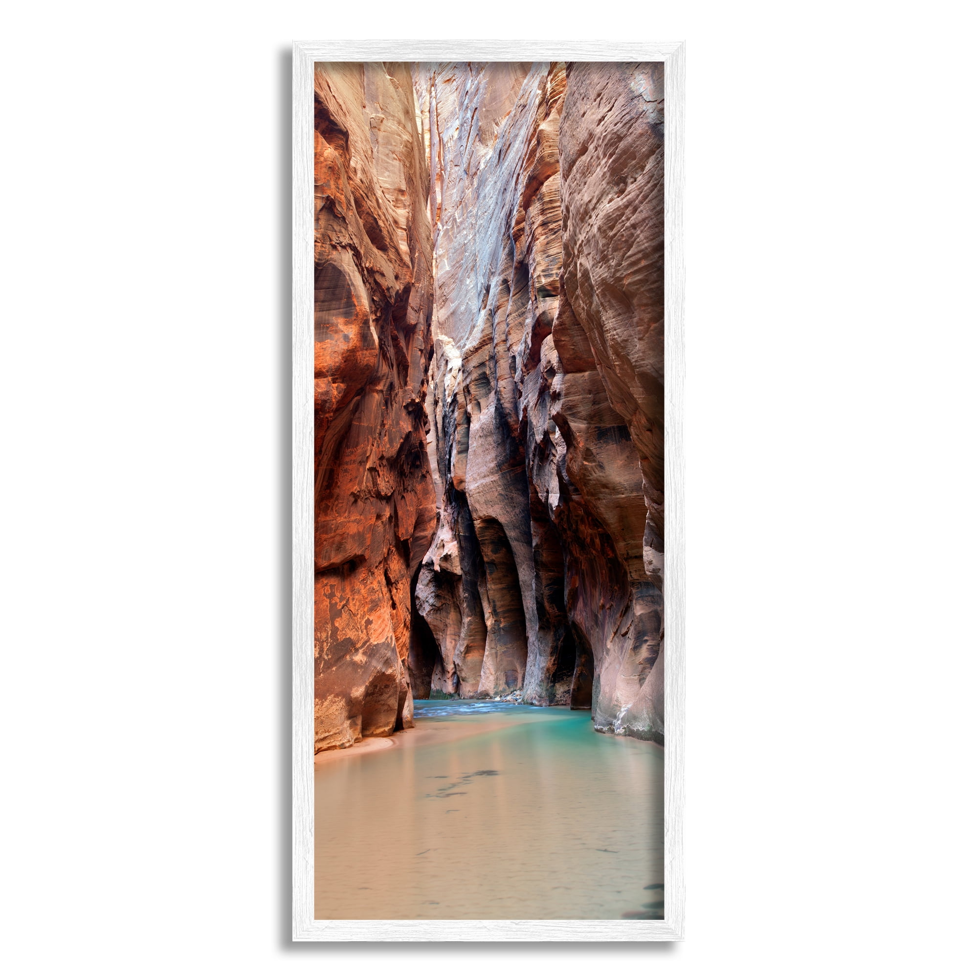 Stupell Industries Zion National Park Cliffs Coastal Photography White Framed Art Print Wall Art
