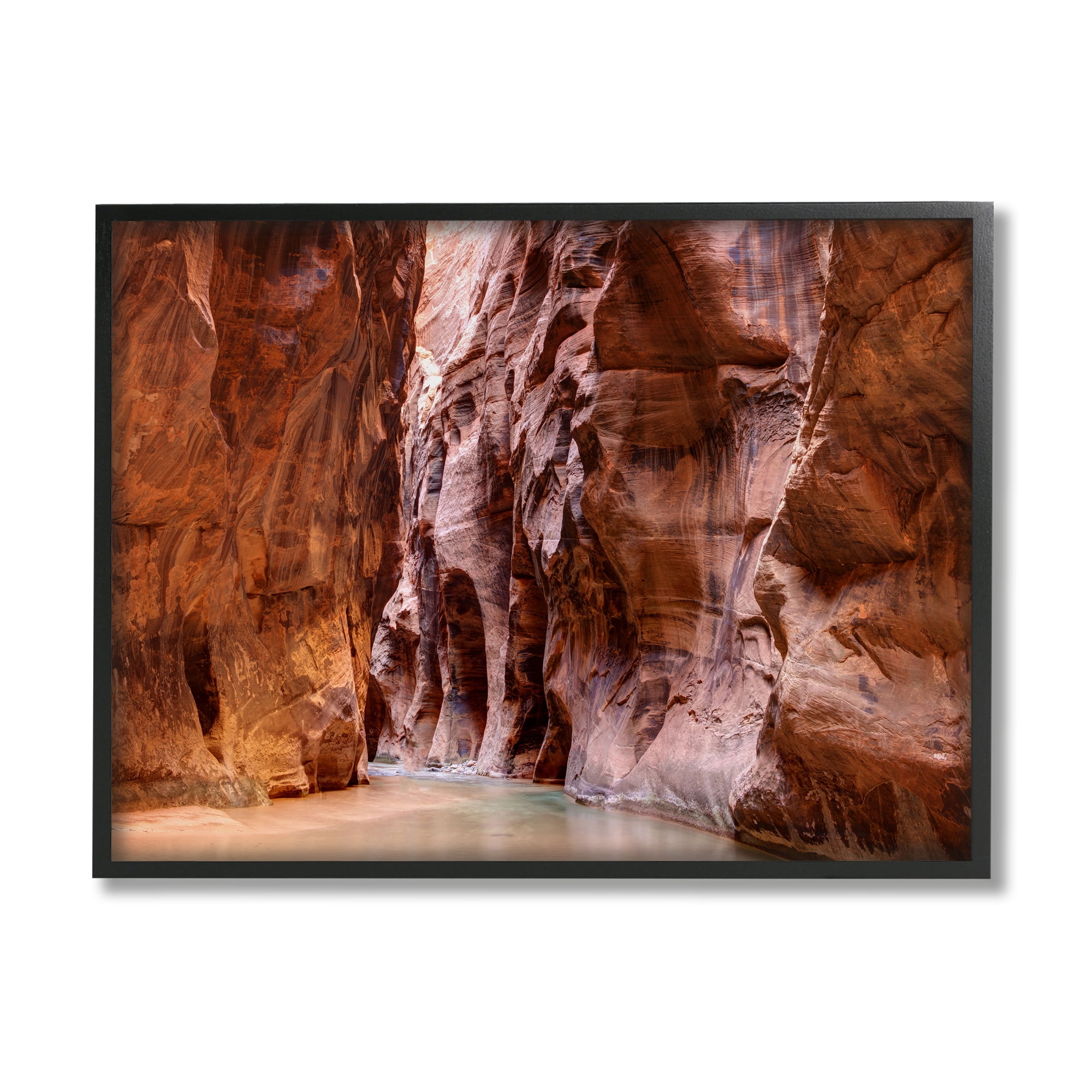 Stupell Industries Zion Park Landscape Nature Photography Black Framed Art Print Wall Art, 14 x 11