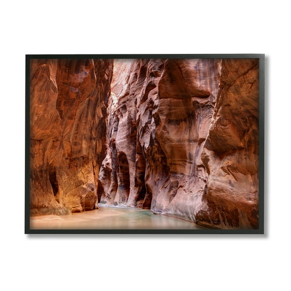Stupell Industries Zion Park Landscape Nature Photography Black Framed Art Print Wall Art, 30 x 24