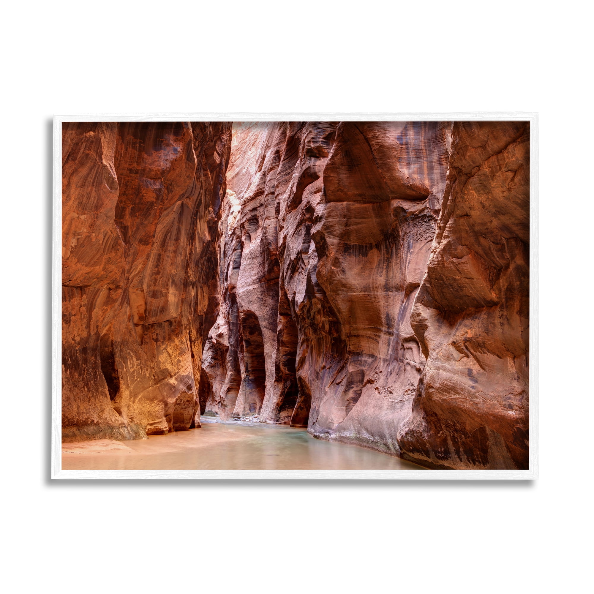 Stupell Industries Zion Park Landscape Nature Photography White Framed Art Print Wall Art, 20 x 16