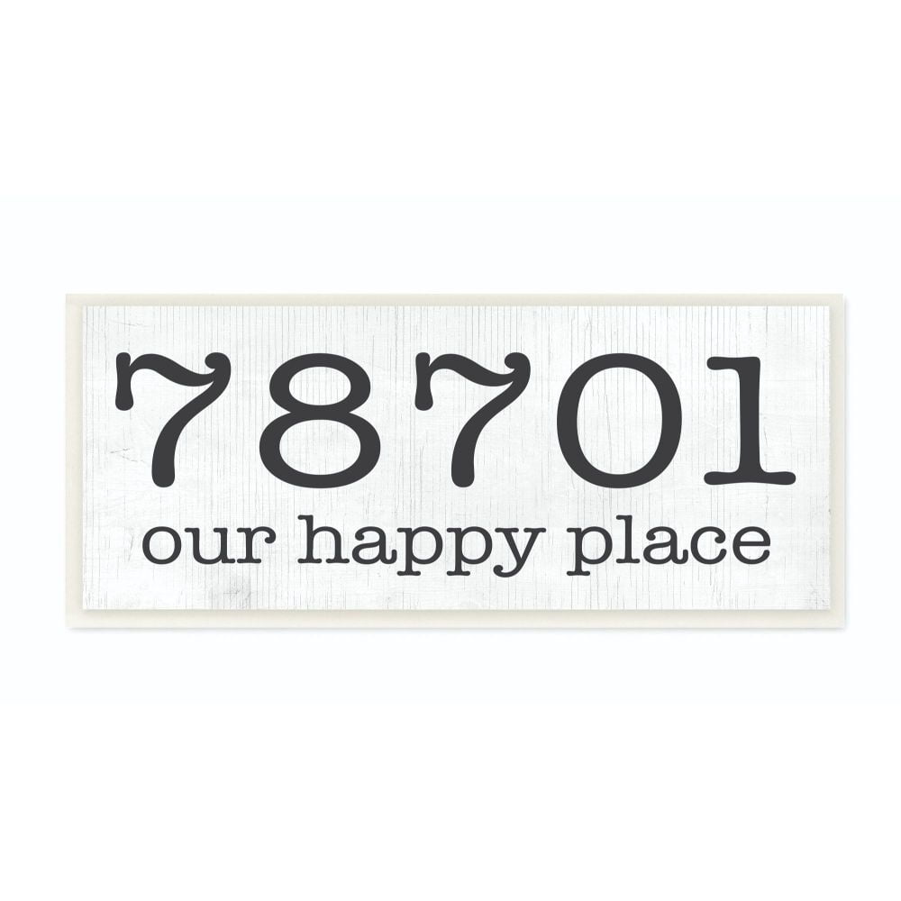 Stupell Industries Zip Code Personalized Home Family White Town & City Painting Unframed Art Print Wall Art, 7 x 17