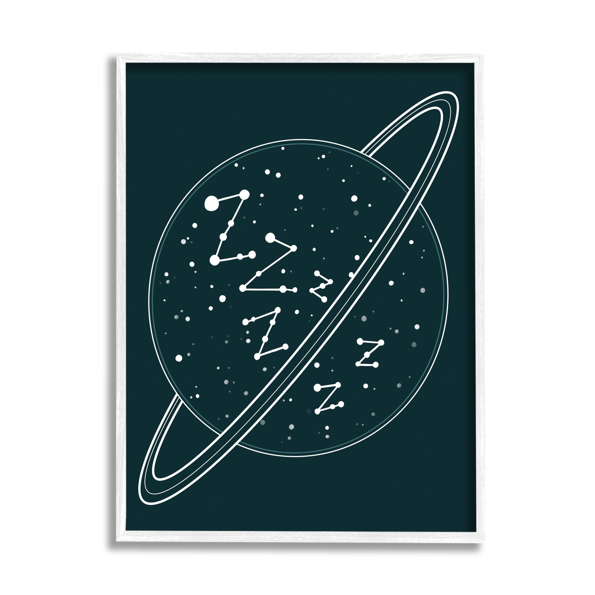 Stupell Industries Zzz Witty Sleeping Constellation Outer Space Planet Stars Framed Wall Art, 16 x 20, Design by Caverly Smith