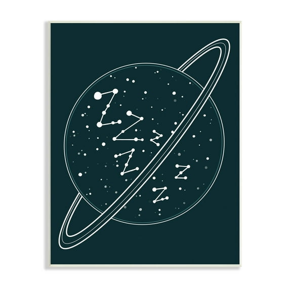 Stupell Industries Zzz Witty Sleeping Constellation Outer Space Planet Stars Wood Wall Art, 13 x 19, Design by Caverly Smith