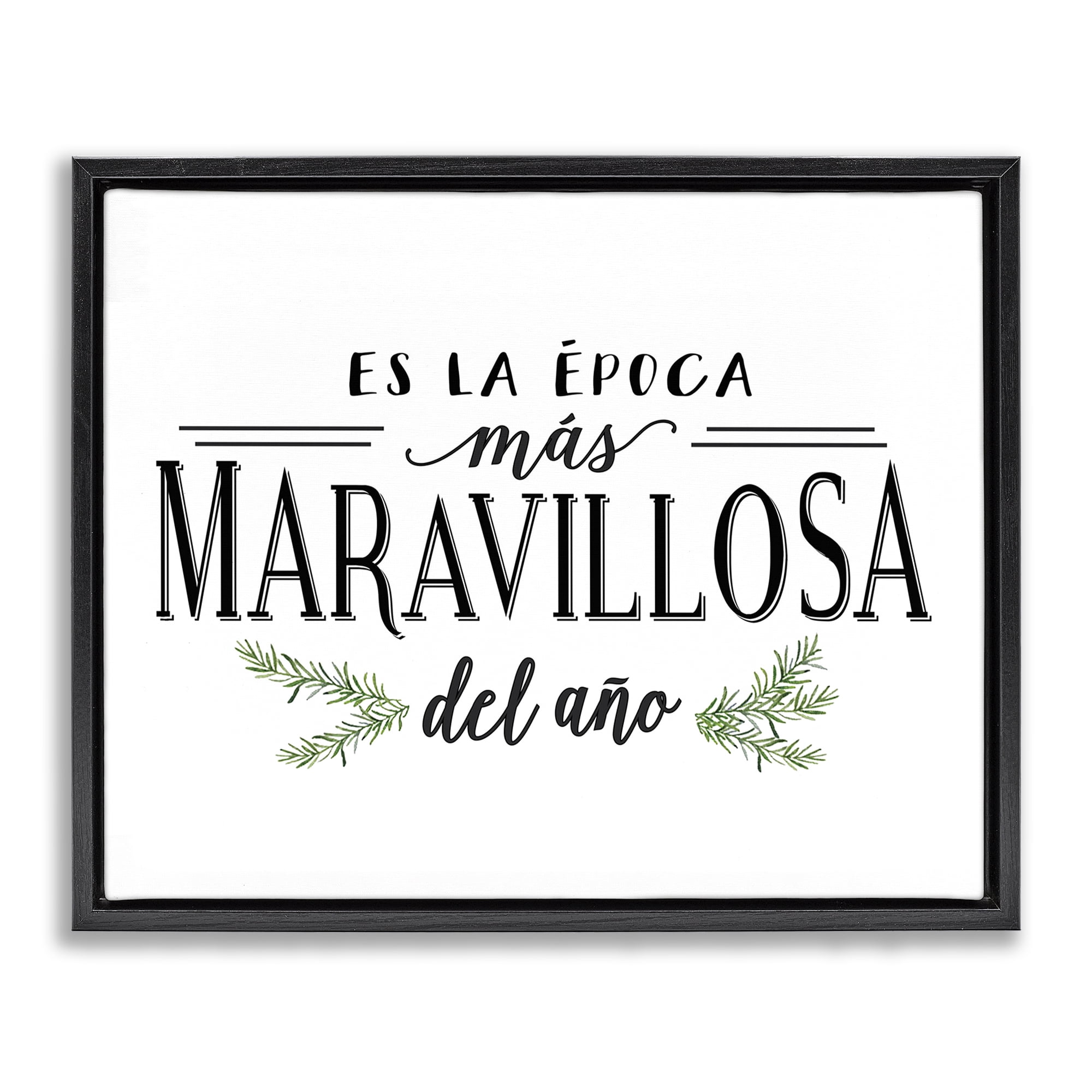 Stupell Industries Época Mas Maravillosa Holiday Painting Black Floater Framed Art Print Wall Art, 31 x 25