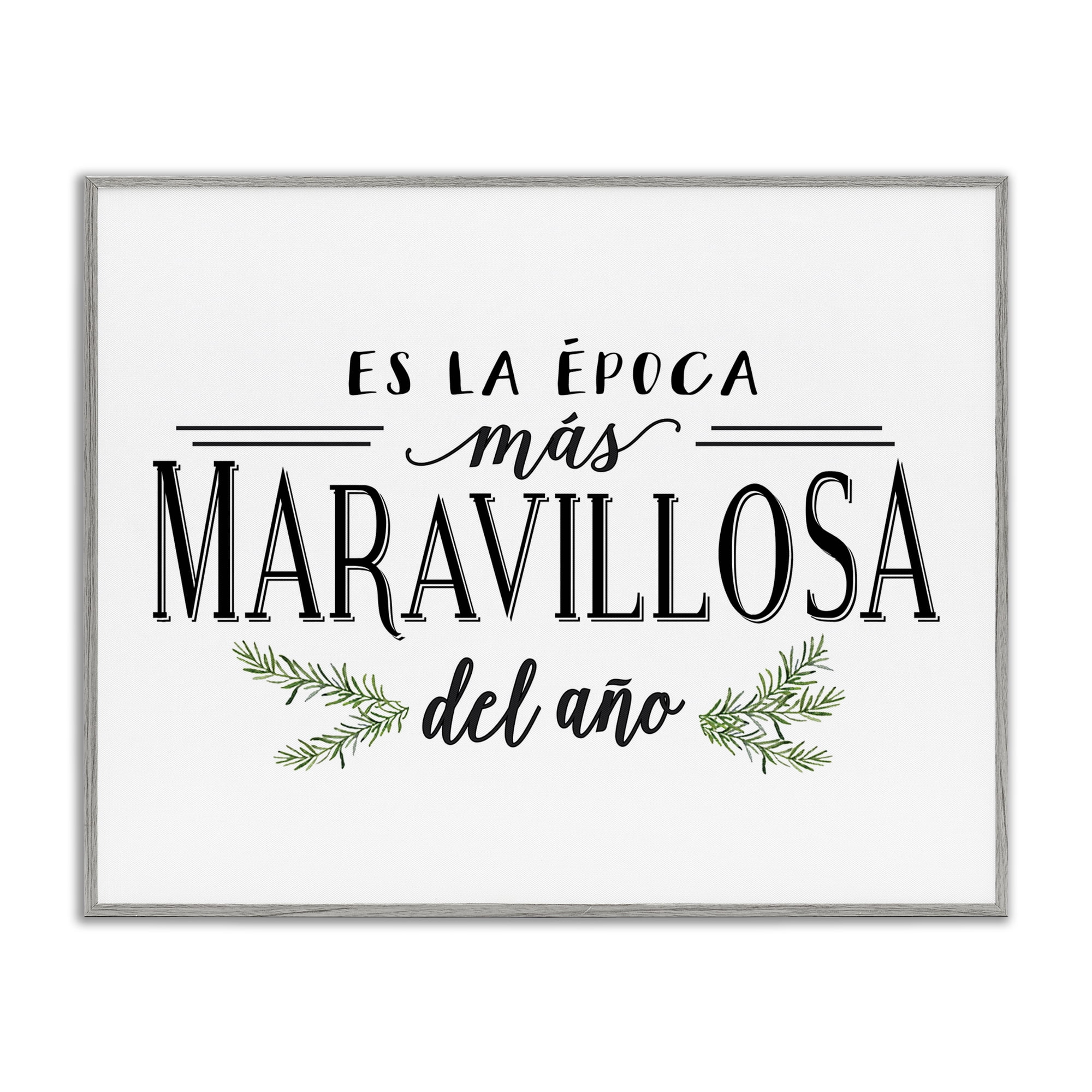 Stupell Industries Época Mas Maravillosa Holiday Painting Gray Framed Art Print Wall Art, 30 x 24