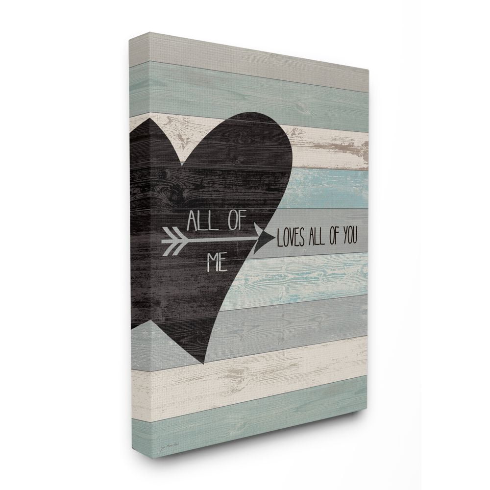 Stupell IndustriesAll of Me Loves All Of You Distressed HeartCanvas Wall Art by Jo Moulton