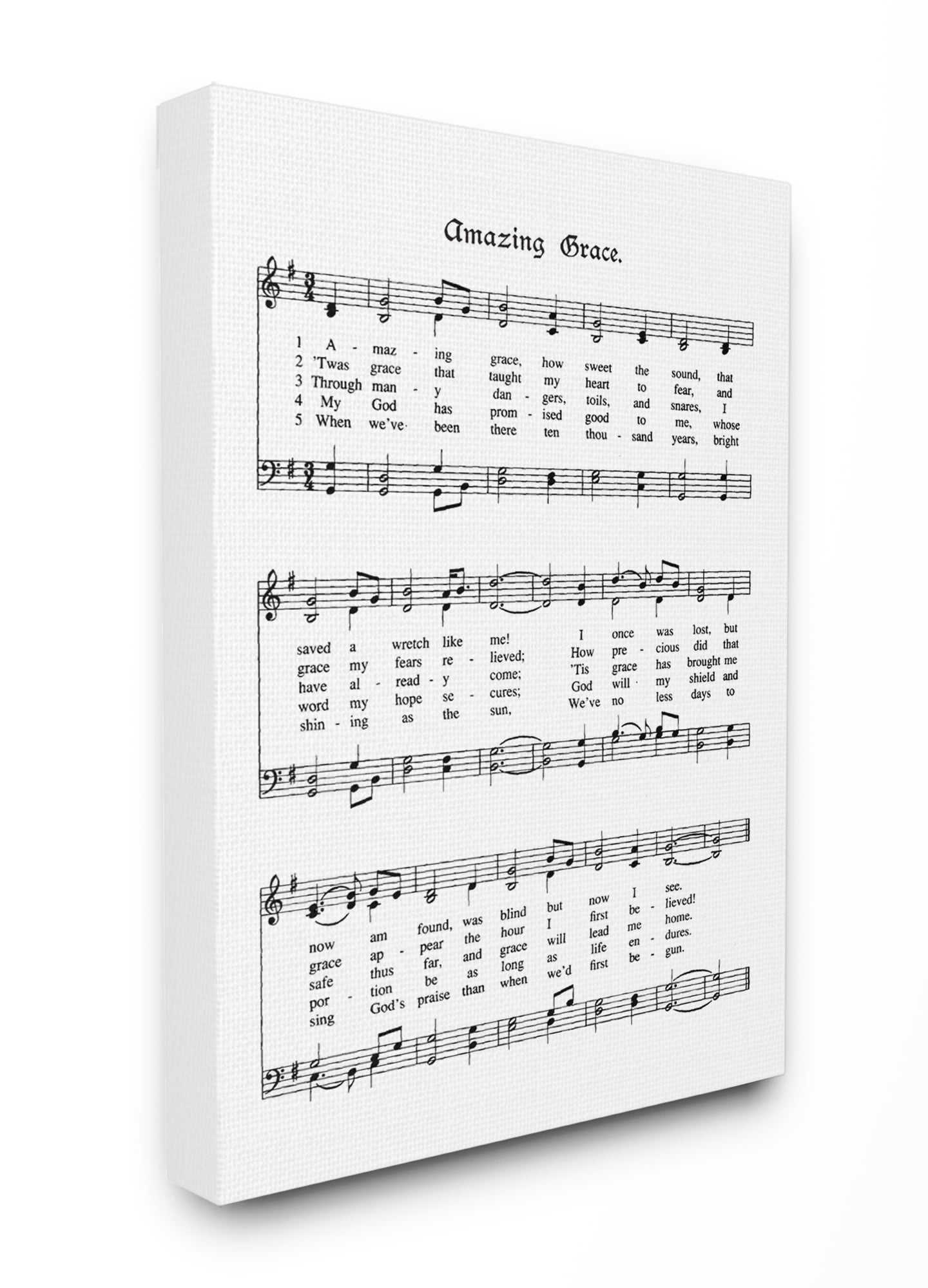 Stupell IndustriesAmazing Grace Vintage Sheet MusicCanvas Wall Art by Lettered and Lined