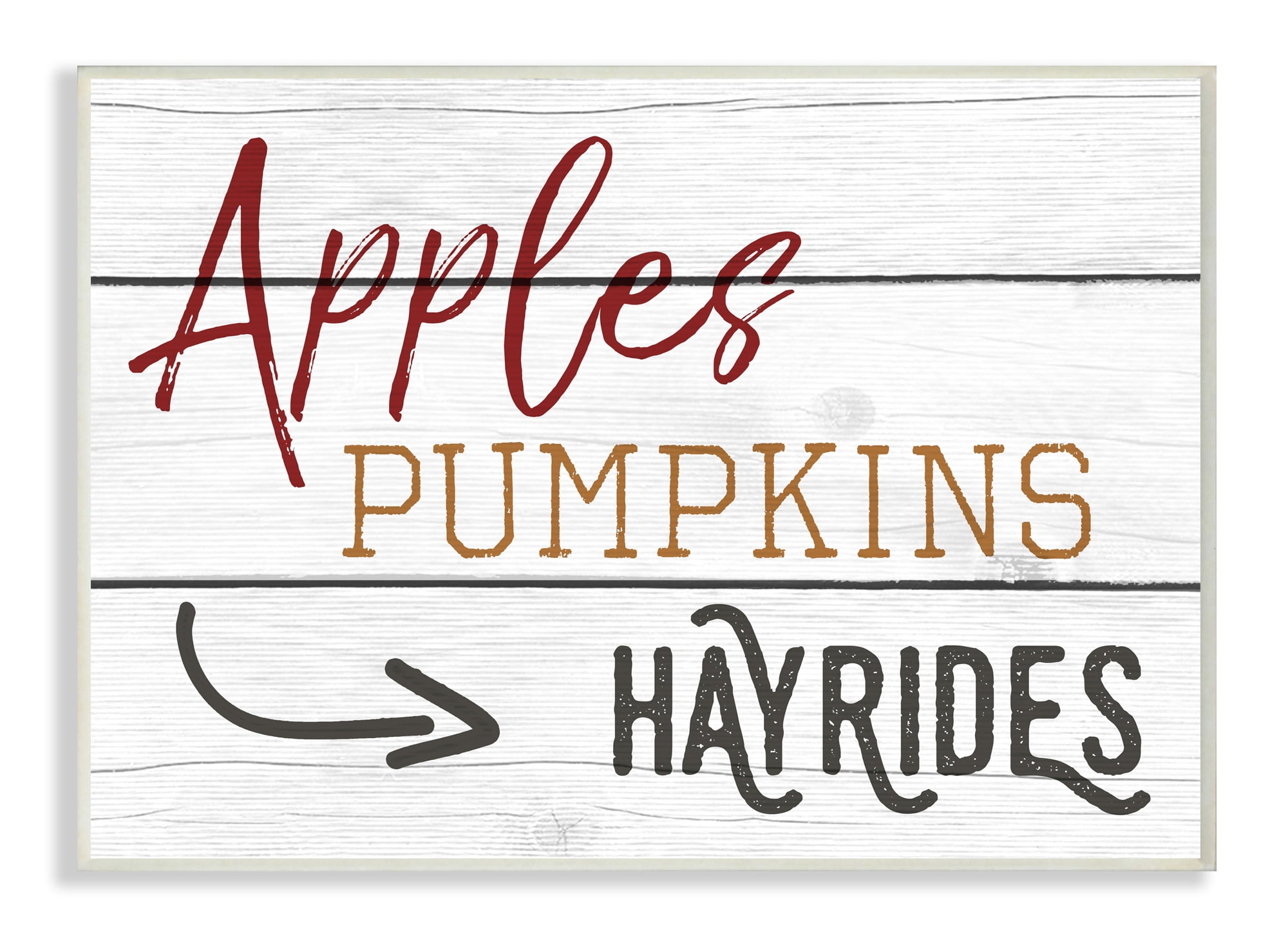 Stupell IndustriesApples Pumpkins Hayrides Vintage SignWall Plaqueby Daphne Polselli