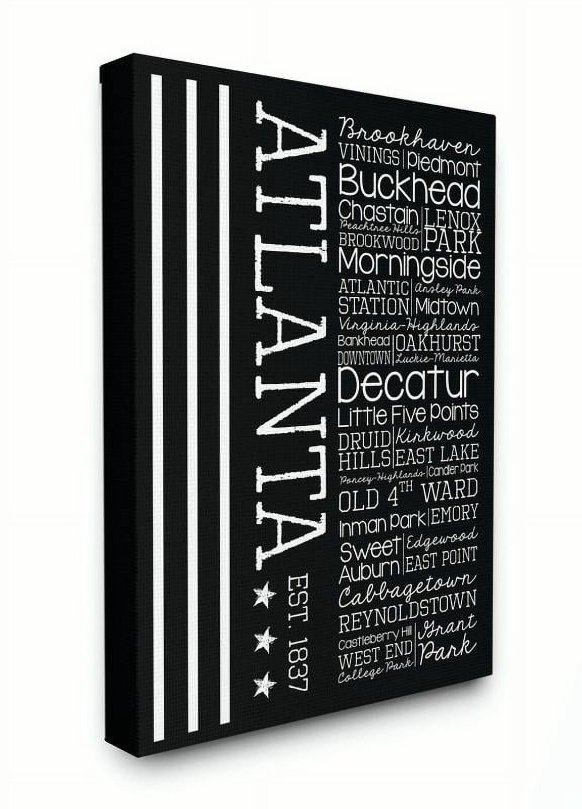 Stupell IndustriesAtlanta Words and Cities Typography Art Canvas Wall Art by Erica Billups