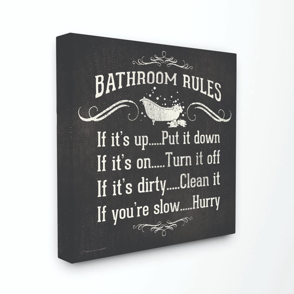 Stupell IndustriesBathroom Rules BW IconCanvas Wall Art by Stephanie Workman Marrott