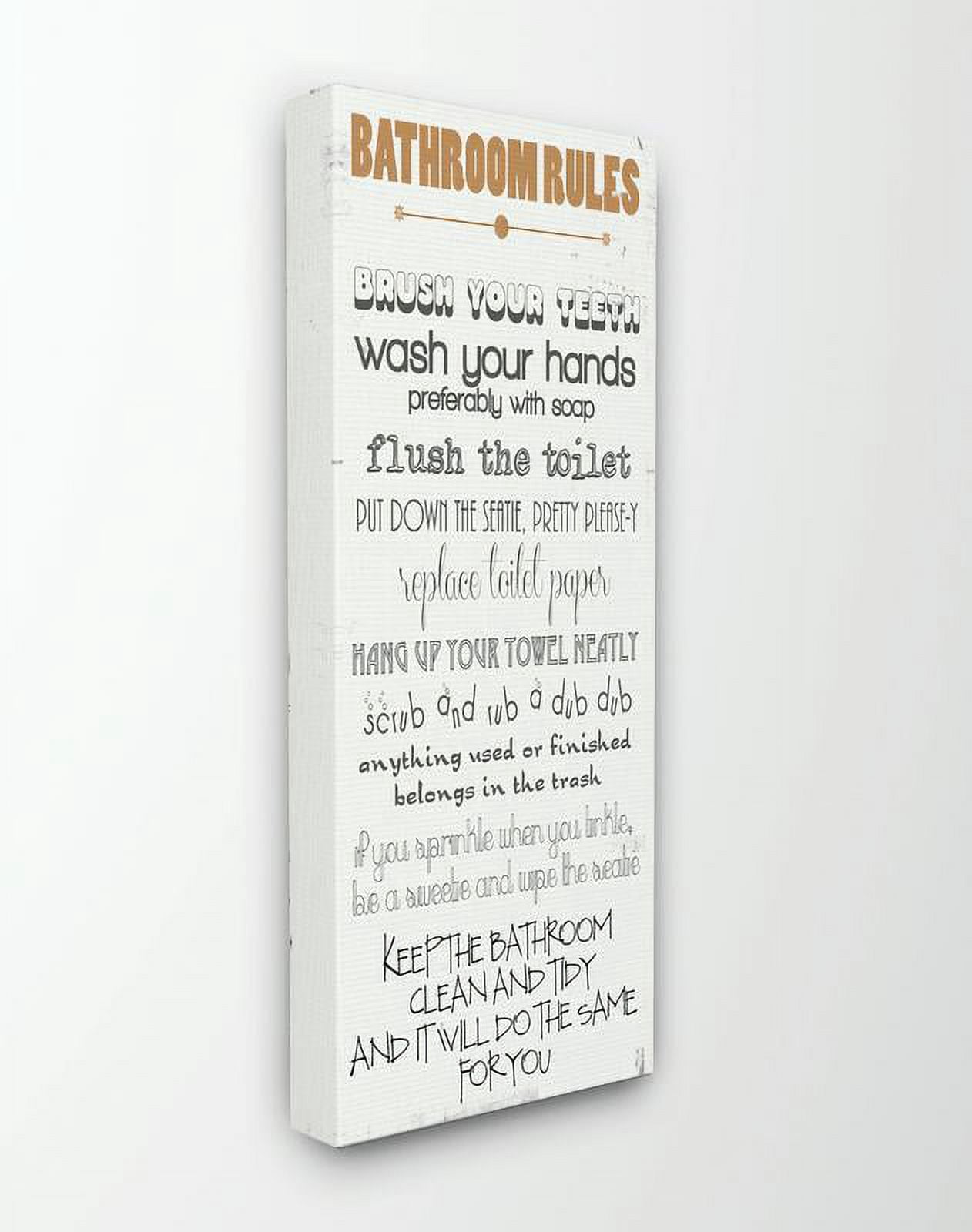 Stupell IndustriesBathroom Rules Tall Bathroom Canvas Wall Art by Anna Quach