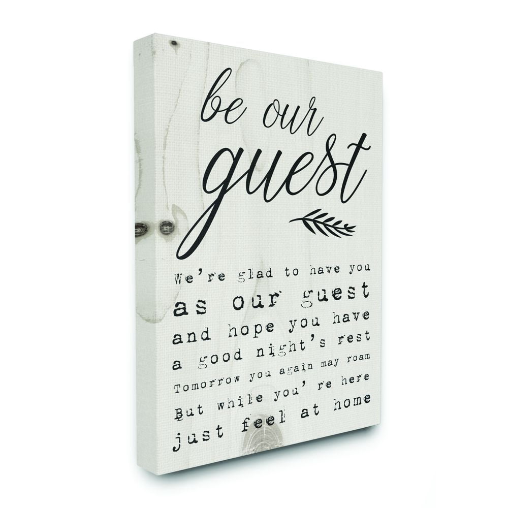 Stupell IndustriesBe Our Guest Poem CursiveCanvas Wall Art by Daphne Polselli
