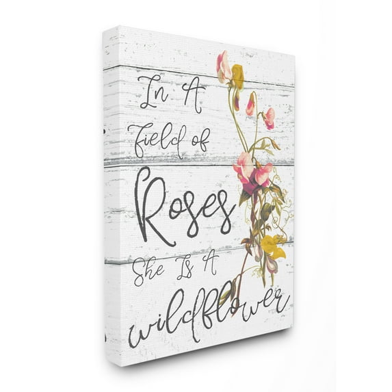 Stupell IndustriesBe a Wildflower Cursive Typography Canvas Wall Art by Daphne Polselli