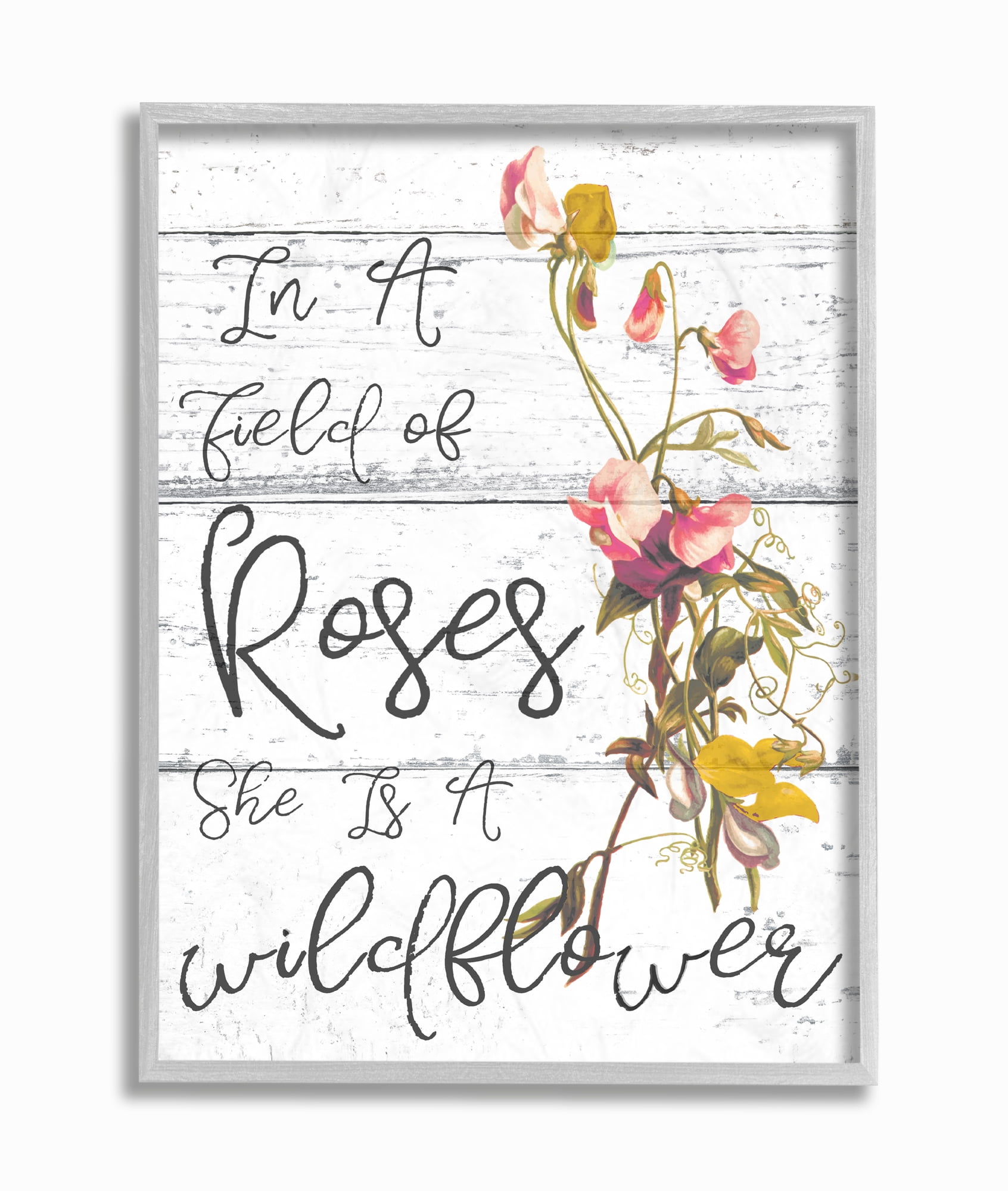 Stupell IndustriesBe a Wildflower Cursive Typography Framed Wall Art by Daphne Polselli