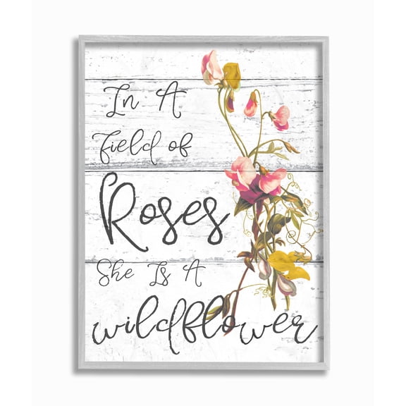 Stupell IndustriesBe a Wildflower Cursive Typography Framed Wall Art by Daphne Polselli