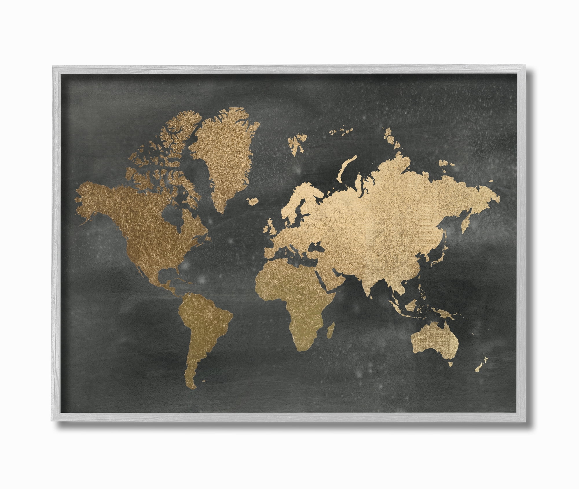Stupell IndustriesBlack and Gold World MapFramed Wall Art by Jennifer Goldberger
